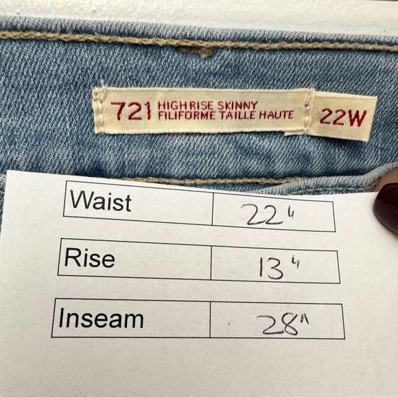 Levi's 721 High Rise Skinny Filiforme Jeans - Picture 8 of 8